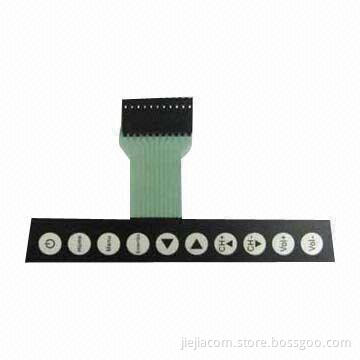 Membrane Switches, Made of PC/PVC, Anaglyph Embossed Metal Dome and 10 Keys Membrane Switches